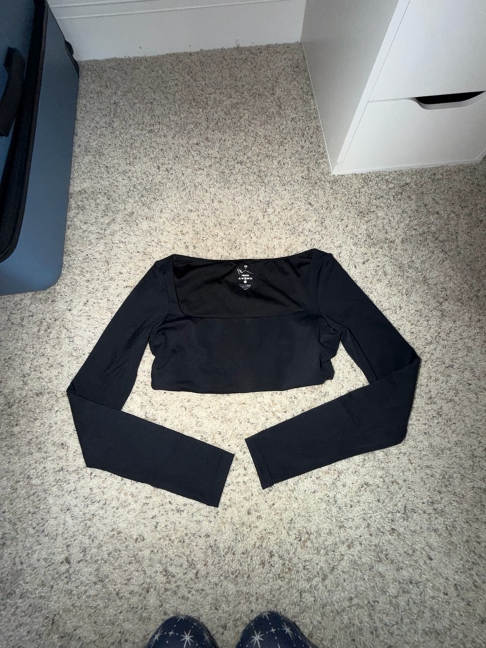 Crop Shop Boutique Black Long Sleeve Crop Top